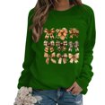thumbnail image 2 of QATAINLAV Chandail en Molleton Cancer du Sein pour Femmes Manches Longues Tendance Imprimé Ruban Rose Col Rond Automne 2025 Tops Sorties Offres Prime Day Vert m, 2 of 5