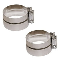 2 Pack 5" Stepped Stainless Steel Exhaust Clamp Butt Joint Band Clamp Sleeve Coupler for Pipes Replace EC50PLS-R, Donaldson J009624 KYX005833, Freightliner ABP N35 50PLS