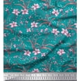 thumbnail image 1 of Soimoi polyester Crepe Fabric Leaves & Azalea Floral Printed Craft Fabric by the Yard 42 Inch Wide, 1 of 3