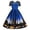 Blue, variant on FASHOFT Halloween Dresses For Women Hepburn Style Vintage Lace Crew Neck Short Sleeve Print Swing Dress Elegant Party Gown Outfit Halloween Costumes L