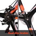 thumbnail image 4 of Full Suspension Mountain Bike Eurobike E7 18 inch Frame 27.5 Inch Wheels 21 Speed Shifter Disc Brakes Full Suspension Aldult for Mens Bicycle 3-Spoke Orange, 4 of 7