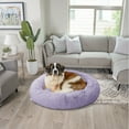 thumbnail image 6 of Best Friends by Sheri Original Calming Donut Dog and Cat Bed, Shag Faux Fur, Lavender, XL (45in x 45in) - Anxiety Relief for Pets Up to 150 lbs, 6 of 7