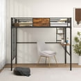 thumbnail image 6 of Costway Twin Size Loft Bed with Desk & Shelf Safety Guardrail & Ladder Space-Saving, 6 of 9