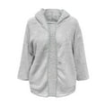 thumbnail image 5 of HBFAGFB Veste Chandail pour Femmes Cardigan à Capuche Confortable à Manches Longues Gris Taille G, 5 of 5