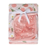 Modern Moments by Gerber Baby & Toddler Girls Reversible Plush Blanket, Pink Cherry