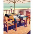 thumbnail image 2 of Outdoor Tablecloth with Umbrella Hole for Patio/Picnic/Party/Camping, Orange Geometric Waterproof Table Cloth Rectangle Table Cover Washable, Modern Abstract Simple Color Block 60"x 120", 2 of 7