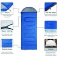 thumbnail image 3 of Sleeping Bag 3 Seasons Warm & Cool Weather, Waterproof Indoor & Outdoor for Kids, Teens & Adults for Hiking and Camping, Blue, 3 of 7