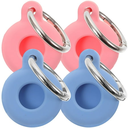 

4pcs Practical Anti-lost Locator Cover Protective Key Chain Holder Silicone Cover Compatible for Airtag