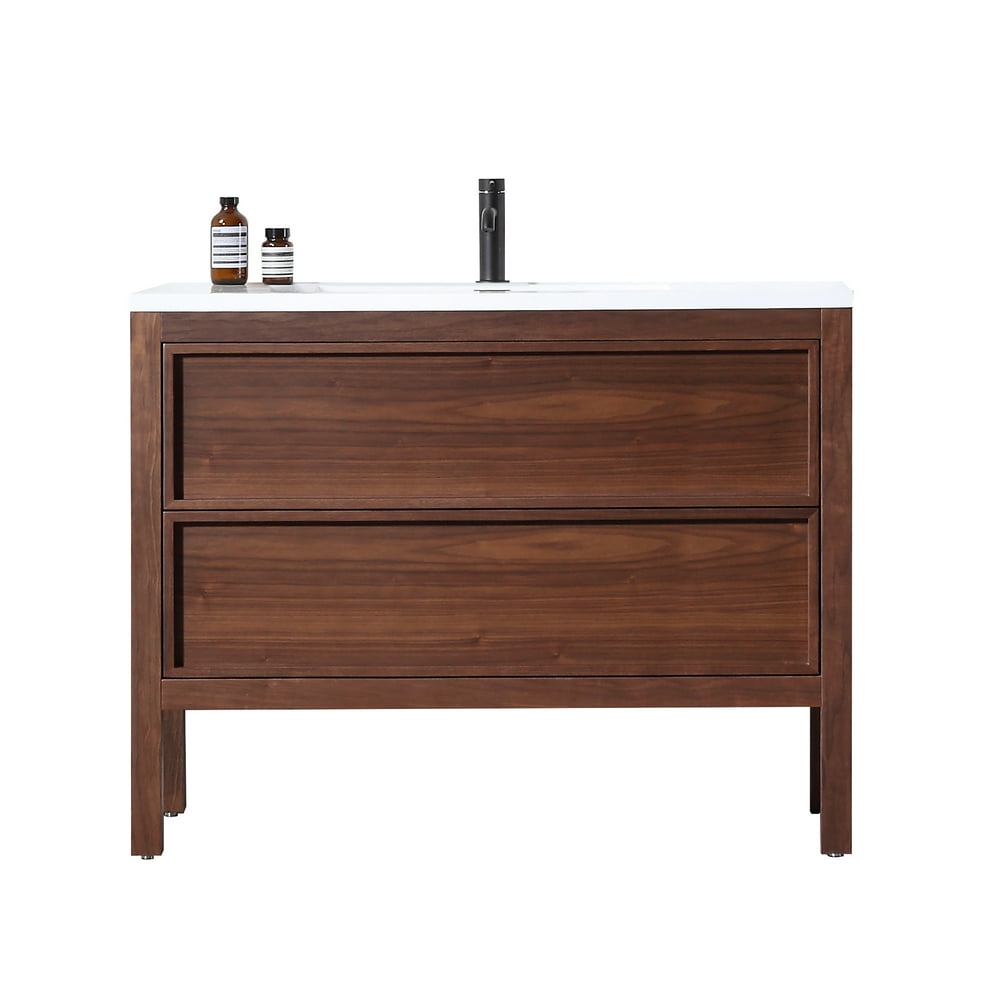 Annecy 48" Dark Walnut Freestanding Bathroom Vanity