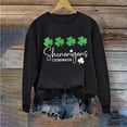 thumbnail image 2 of WREESH Womens Crewneck Sweatshirts St. Patrick's Day Sweatshirts Shamrocks Printed Graphic Sweatshirts Loose Fit Long Sleeved Tops Pullover Sweatshirts Black, 2 of 4