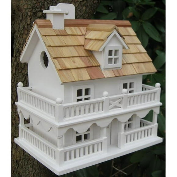 Home Bazaar HB-6102PHWS Novelty Cottage Birdhouse- Classic Series -White