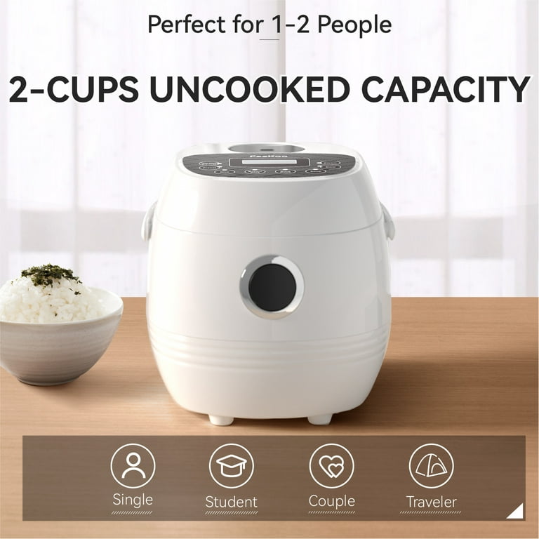 Rice Cooker Small, Mini Rice Cooker for 1-2 People, 1.2L Portable Electric Rice Cooker with 6 Cooking Functions, Nonstick Inner Pot, Smart Control