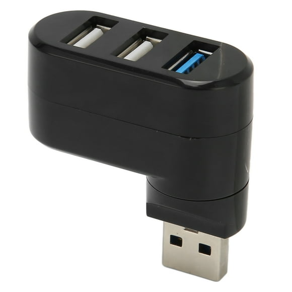 USB 3.0 HUB, 90 / 180 Degree Rotatable HUB, 3 Port Mini USB Port Splitter, With 1 USB3.0, 2 USB2.0, For PC Laptop Notebook And More