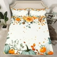 thumbnail image 2 of Manfei Teens Cartoon Pumpkin Full Size Sheets, Fall Autumn Leaf Bed Sheets, Harvest Thanksgiving Day Sheet Sets, Luxury Bedroom Decor, 4 Pieces, 2 of 7