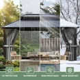 thumbnail image 5 of NETAJE 10x14 FT Hardtop Gazebo, Heavy Duty Gazebo with Aluminum Frame, Galvanized Steel Double Roof & Mosquito Net for Garden, Patio, Grey, 5 of 10