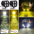 thumbnail image 3 of Car Work Light 4Led Chips 3 Inch 80w 6000k/3000k 8000LM Spotlight Driving Lighting Lamp Motorcycle Modified Parts, 3 of 9