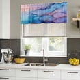 thumbnail image 4 of Marble Blue Purple Curtain Valances for Windows, Kitchen Valance Window Treatments Panel 2 Pack, Ombre Modern Abstract Art Ink Painting Rod Pocket Short Curtains for Bathroom Bedroom 60 x 18 Inch, 4 of 8