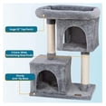 thumbnail image 2 of JTAOT Tall Cat Tree Tower - 33" Cat Tower for Indoor Cats - 2 Cat Condos, Sisal Cat Scratching Posts, with Large Plush Cat Perch - Cat Tree for Large Cats & Small, Cat Tree for Indoor Cats to Play, 2 of 7