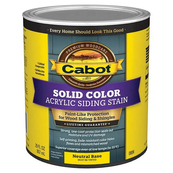 4-Pack of 1 qt Cabot 0806 Neutral Base Solid Color Acrylic Siding Stain