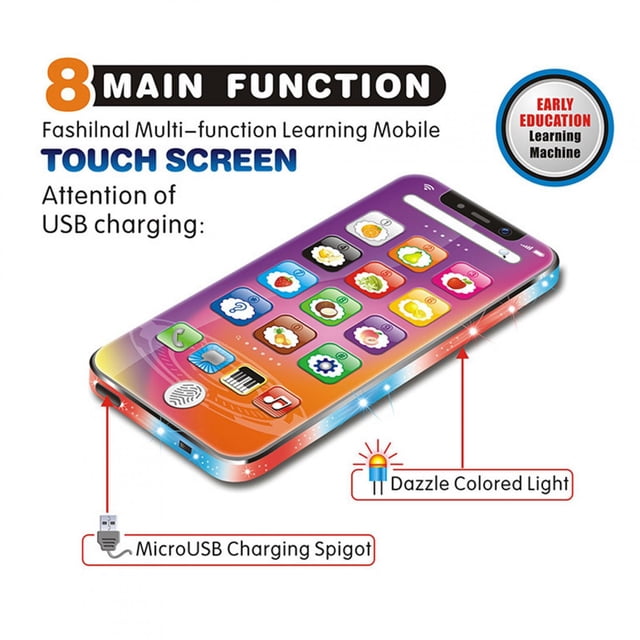 Juguete del teléfono del bebé Toy Play Cellphone Simulado Teléfono móvil Ni?os de Juguete Que aprenden la máquina móvil del teléfono Celular Educativo(Púrpura) Ecomeon no