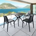 thumbnail image 5 of Luxury Commercial Living 31.5" Black Square Laminated Top Outdoor Patio Dining Table, 5 of 8