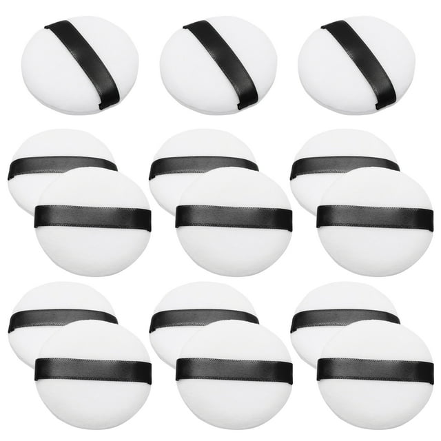 15 borlas de algodón puro para maquillaje (blancas)