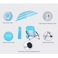 thumbnail image 6 of Low Beach Folding Camping Chair with Detachable SPF 50+ Umbrella, Armrests and Cup Holder, Portable Lightweight Sand Chair for Outdoor Camping, Beach, Picnic (2-Pack Blue), 6 of 6