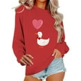 thumbnail image 2 of RXIRUCGD Valentine's Day Women's Fashion Round Neck Printed Sweatshirt Long Sleeve Pullover Top for Winter Casual and Special Occasions, 2 of 6