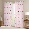 thumbnail image 2 of Manfei Cartoon Loves Pattern Black Out Curtains,Modern Geometric Stripe Curtains Pack of 2 (42x63 Each),Pink Red Bedroom Curtains For Girls Boys,Luxury Bedroom Decor, 2 of 6