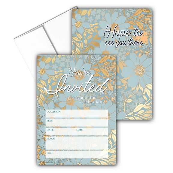 Stonehouse Collection - Floral Wedding Celebration Invitations - Yellow and Baby