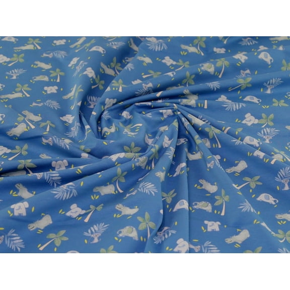 John Louden Cotton Jersey Stretch Knit Fabric Blue - per yard