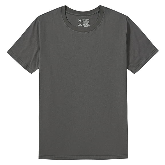 Men's T-Shirt Short Sleeve Crew Neck Casual Workout T-Shirt Dark Grey 4# Large