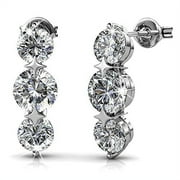 Cate & Chloe Ellie 18k White Gold Plated Drop Earrings with Swarovski Crystals Gift for Women