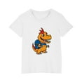 thumbnail image 5 of GERsome Toddler Boys Girls Short Sleeve Shirts Summer Cotton Casual Dinosaur Graphic Crewneck Tshirt, Sizes 3-10 Years, White/9-10 Years, 5 of 5
