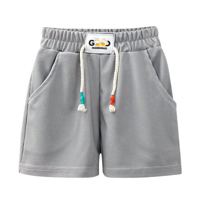 Rovga Tops For Girls 2-3 Years Children Shorts Drawstring Summer Shorts Clothes Kids Elastic Pants Short Sleeve Solid Color Crer Neck Sweet Daily Wear