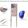 thumbnail image 3 of for iPhone 15 Pro Max Case with Card Holder for Women, Phone Case Crossbody with Wrist Strap & Removable Adjustable Shoulder Lanyard Cover for iPhone 15 Pro Max KB Rose, 3 of 18