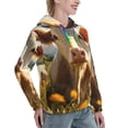 thumbnail image 6 of Daiia Sunflower Cow Pasture Pattern Women's Fashion Hoodies & Sweatshirts with Kangaroo Pocket Hooded Sweatshirt with Eye-catching Drawstrings-Small, 6 of 7