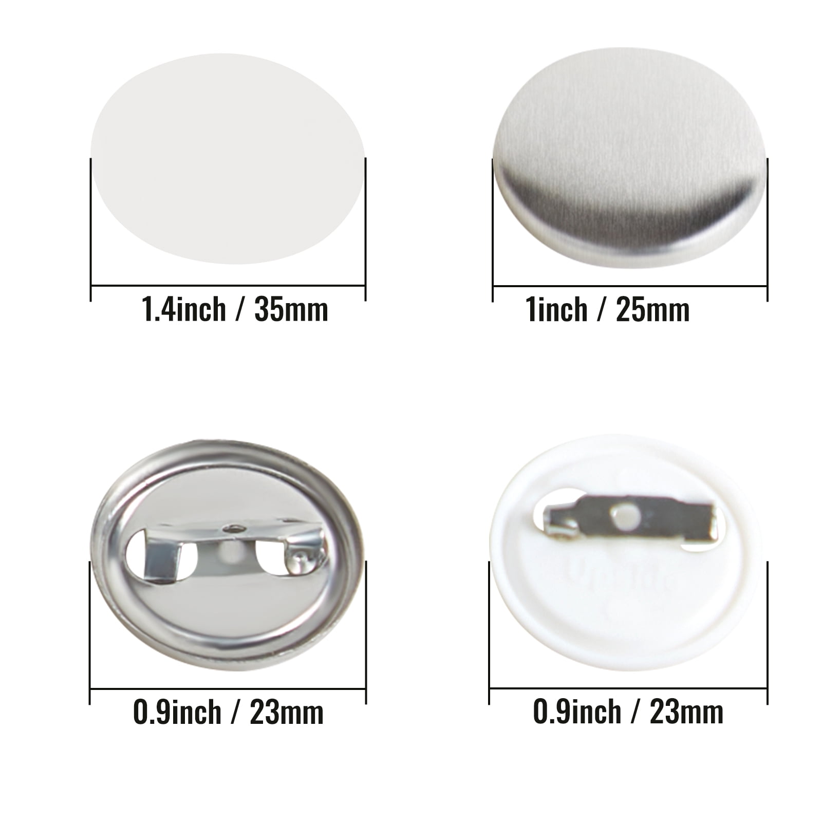 ChiButtons 25mm Metal Pin Badge Round (500Sets) Metric System