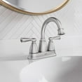 thumbnail image 4 of Moen Banbury Brushed Nickel Centerset Bathroom Sink Faucet 4 in., 4 of 8