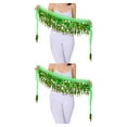 thumbnail image 2 of Baohd Foulard de Hanche à Ajustement Automatique de la Taille Améliorant la Performance de Danse Ferme Vert Foncé 2ensemble, 2 of 6