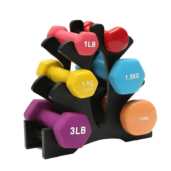YSNOOWE 1Pack Dumbbell Rack Stand for Home Use with 3 Dimensional Tripod Design and Compact Size in Black