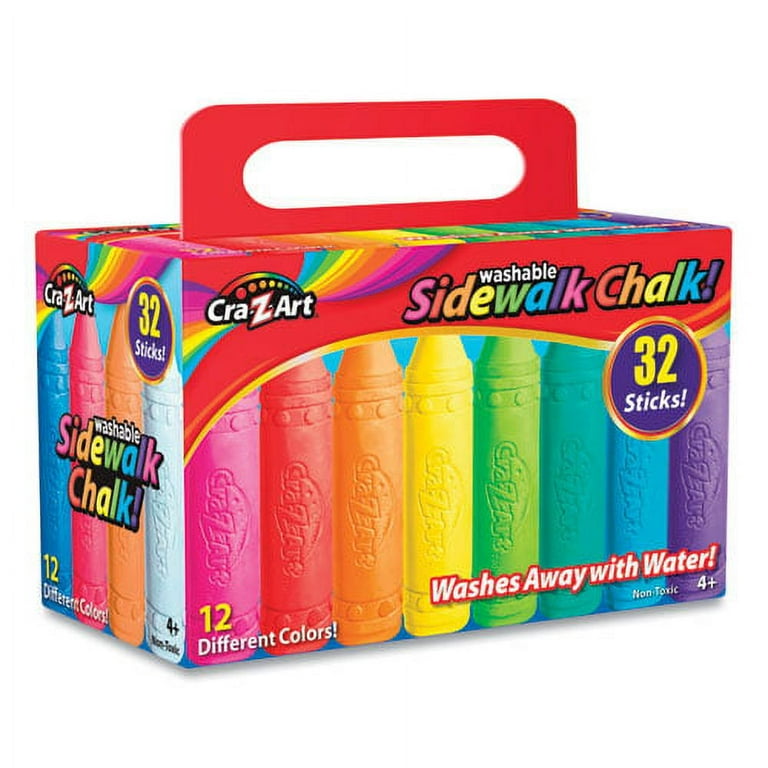Washable Sidewalk Chalk, 12 Assorted Colors, 32 Sticks/Box Washable Sidewalk Chalk, 12 Assorted Colors, 32 Sticks/Box