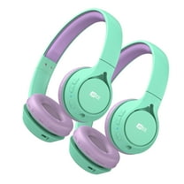 2 Pack Multicolor MEE audio KidJamz KJ45BT Safe Listening Bluetooth Wireless Headphones for Boys and Girls / Kids / Students / School / Library / Classroom with Volume-Limiting Technology