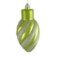 thumbnail image 1 of Northlight 11" Glitter Stripe Shatterproof Light Bulb Christmas Ornament - Green, 1 of 2