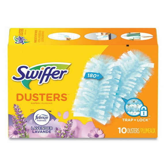 Refill Dusters, Dustlock Fiber, Light Blue, Lavender Vanilla Scent,10/box,4 Boxes/carton | Bundle of 5 Cartons