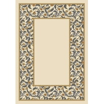 Milliken Blue Bordered Area Rug Latin Rose Opal Lapis - Aprx 5' 4" x 7' 8"