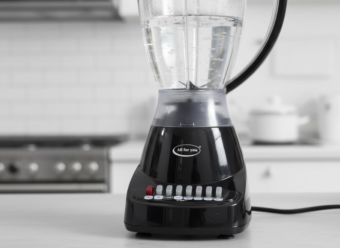 J&V TEXTILES 10 Speed Countertop Blender, Juicer & Smoothie Maker, Slim Flip & Store Design, Dishwasher Safe 51oz Capacity Pitcher & Lid, Stainless Steel Blade, 400 Watt