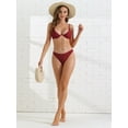 thumbnail image 5 of DARING DIVA Women's Halter Underwire Bikini Sets Spaghetti Straps X-Small Wine Red, 5 of 6