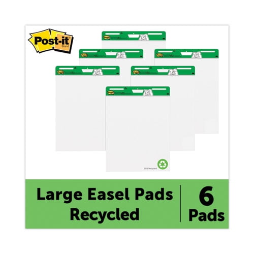 Vertical-Orientation Self-Stick Easel Pad Value Pack, Green Headband, Unruled, 25 x 30, White, 30 Sh | Bundle of 2