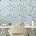 thumbnail image 2 of Ambesonne Crane Peel & Stick Wallpaper for Home, Vintage Melancholia Birds, 13"x36", Soft Blue Cream Grey, 2 of 5